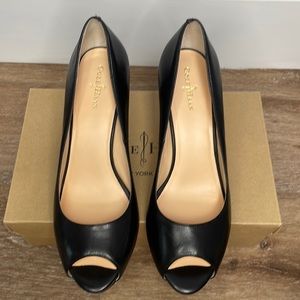 Cole Haan Margot Black Peep Toe Leather Pump size 8
